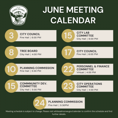 Graphic showing upcoming meeting dates