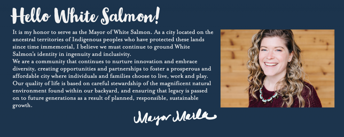 Welcome Letter from the Mayor of White Salmon